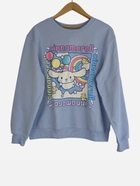 Sanrio Cinnamoroll Glitter Rainbow Graphic Crewneck Sweatshirt Hybrid XXL